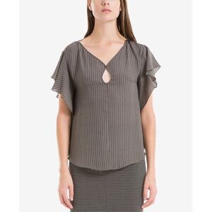 Max Studio London Flutter Sleeve Keyhole Top